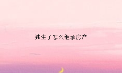 独生子怎么继承房产(独生子怎么继承房产证)
