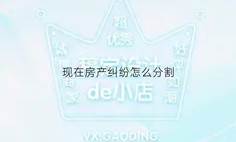 现在房产纠纷怎么分割(现在房产纠纷怎么分割物业费)