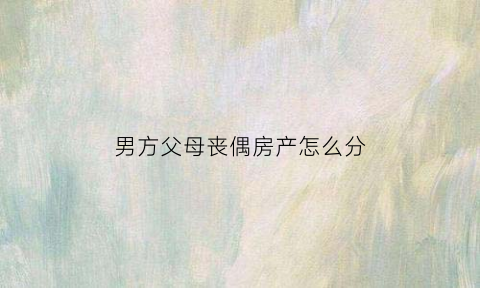 男方父母丧偶房产怎么分(男方父母遗产算夫妻共同财产吗)