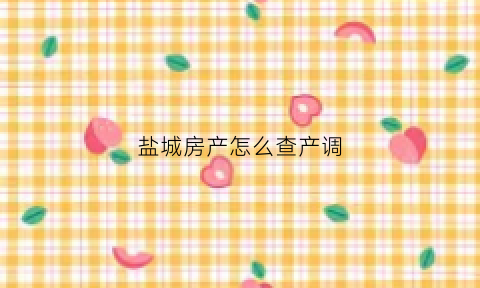 盐城房产怎么查产调(盐城市房产信息查询)