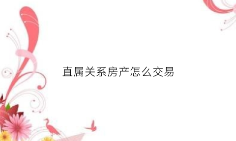 直属关系房产怎么交易(直属关系买卖房子可以贷款吗)