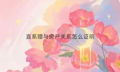 直系赠与房产关系怎么证明(房屋直系赠与)