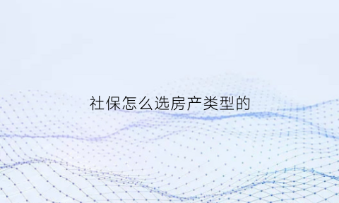 社保怎么选房产类型的(房产社保是什么意思)
