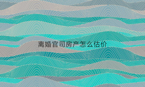 离婚官司房产怎么估价(离婚官司房产怎么估价的)