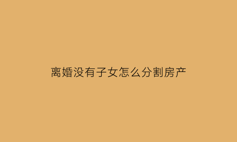 离婚没有子女怎么分割房产(在离婚时没有小孩的怎么处理)