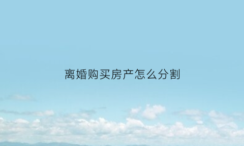 离婚购买房产怎么分割(离婚买房子属于夫妻共同财产吗)