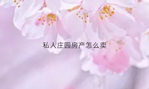 私人庄园房产怎么卖(私人庄园房产怎么卖掉)