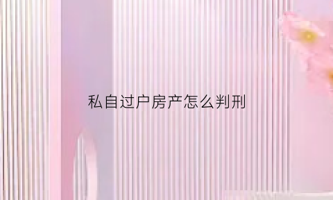 私自过户房产怎么判刑(私下过户房产有法律保护吗)