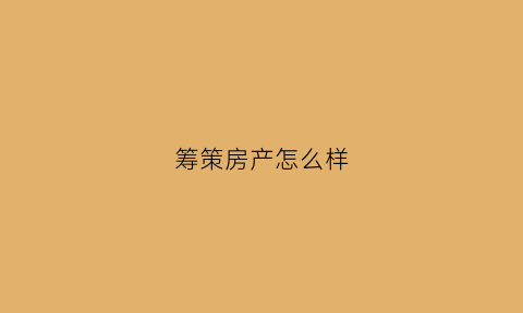 筹策房产怎么样(筹策智能科技有限公司)