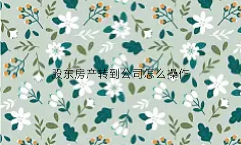 股东房产转到公司怎么操作(股东房产转到公司怎么操作的)