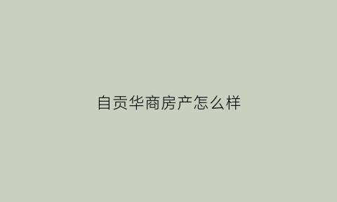 自贡华商房产怎么样(自贡华商二期什么时候开业)