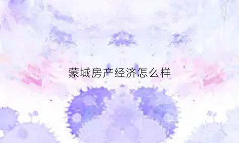 蒙城房产经济怎么样