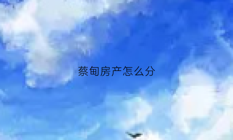蔡甸房产怎么分(蔡甸区的房子)