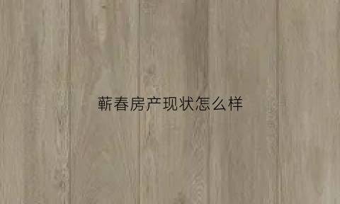 蕲春房产现状怎么样