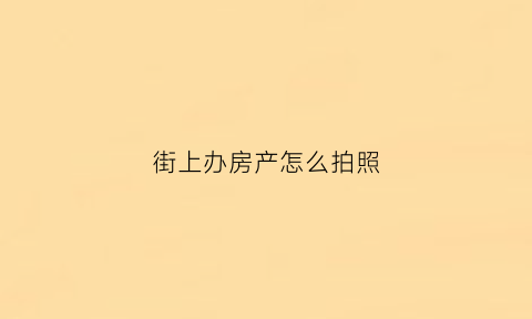 街上办房产怎么拍照(拍照房产证)