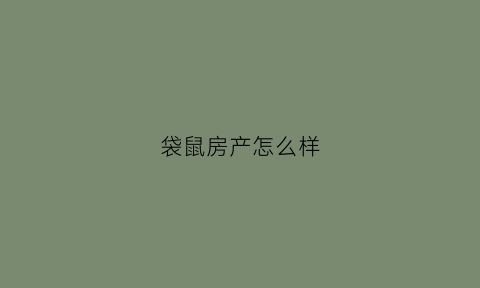 袋鼠房产怎么样(袋鼠房是啥)