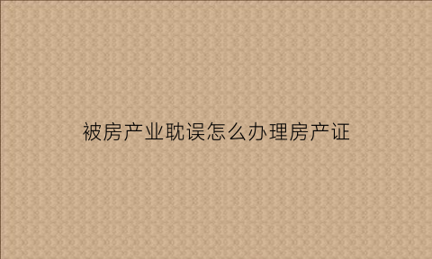 被房产业耽误怎么办理房产证(房产遇到的问题如何解决)