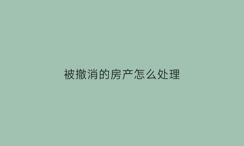 被撤消的房产怎么处理(房产撤销权)