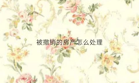 被撤销的房产怎么处理(房产撤销权)
