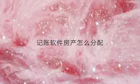 记账软件房产怎么分配(记账软件计入哪个科目)