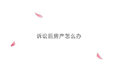 诉讼后房产怎么办