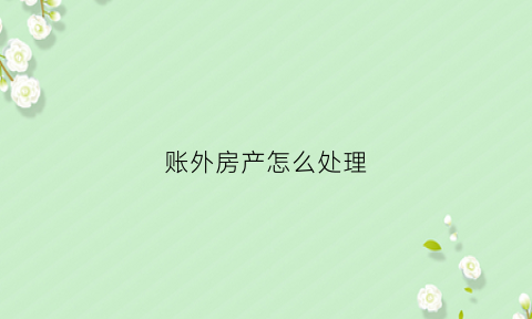 账外房产怎么处理(帐外资产如何处置)