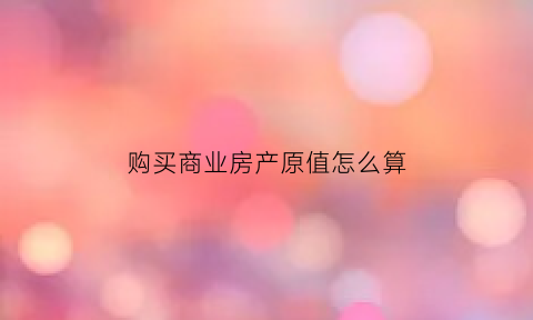 购买商业房产原值怎么算(商品房原值什么意思)