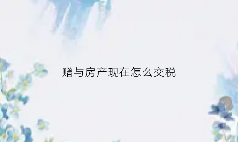 赠与房产现在怎么交税(赠与房产需交什么税)