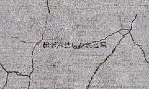 起诉冻结房产怎么写(起诉冻结房产怎么写申请)