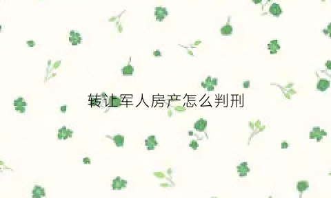 转让军人房产怎么判刑(军产转个人产权)