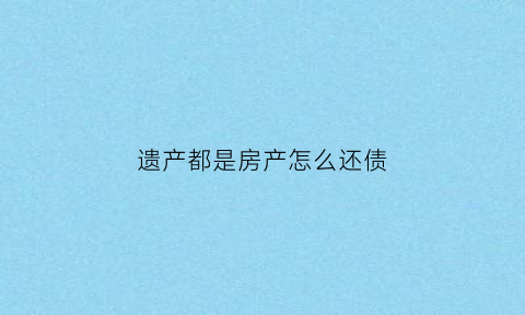 遗产都是房产怎么还债(遗产该给谁)