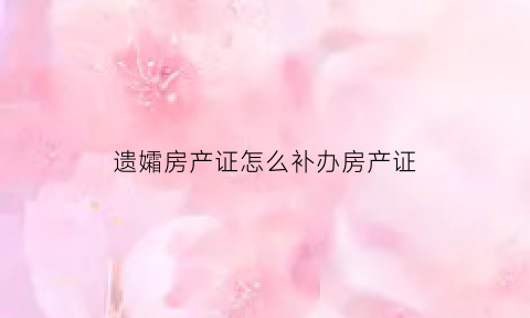 遗孀房产证怎么补办房产证(遗孀遗属补助申请)