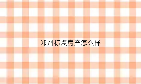 郑州标点房产怎么样(河南标点食品有限公司)