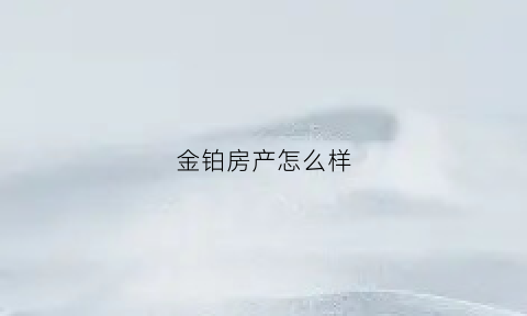 金铂房产怎么样(金铂广场集团)
