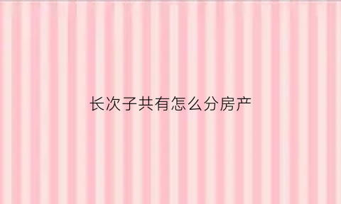 长次子共有怎么分房产(长子次子)