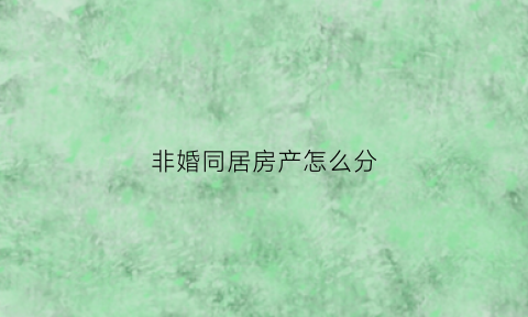 非婚同居房产怎么分(非婚同居房产怎么分配)