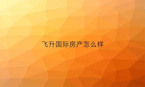 飞升国际房产怎么样