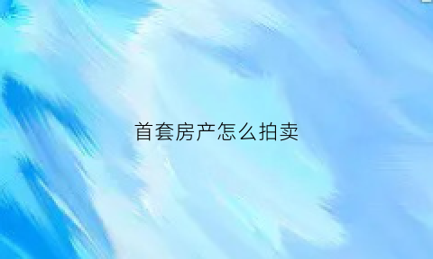 首套房产怎么拍卖