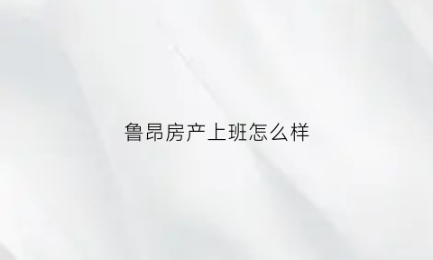 鲁昂房产上班怎么样(鲁昂电气待遇怎么样)