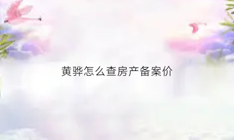 黄骅怎么查房产备案价(黄骅市预售商品房备案网)