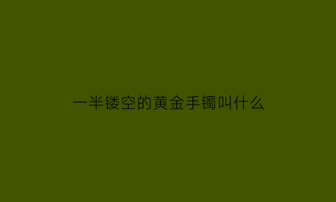 一半镂空的黄金手镯叫什么(一半镂空的黄金手镯叫什么名字)