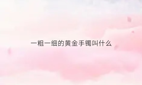 一粗一细的黄金手镯叫什么