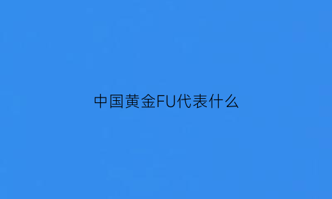 中国黄金FU代表什么