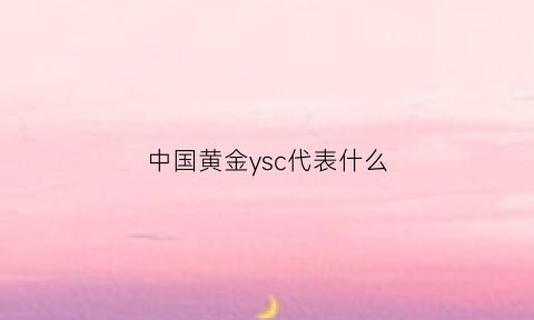 中国黄金ysc代表什么