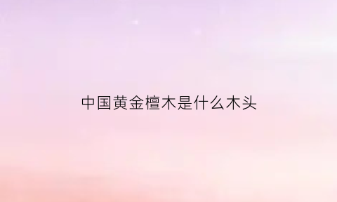 中国黄金檀木是什么木头