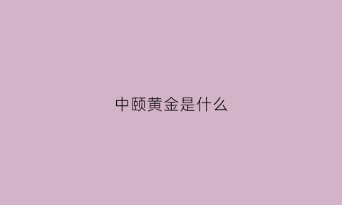 中颐黄金是什么(中颐黄金是什么平台)