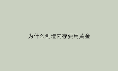 为什么制造内存要用黄金(为什么内存厂家1000进制)