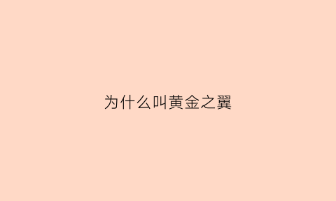 为什么叫黄金之翼