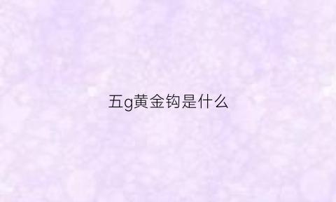 五g黄金钩是什么(黄金钩是啥)