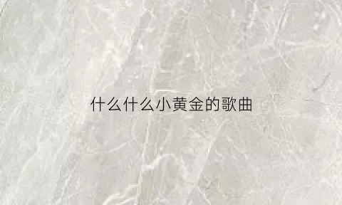 什么什么小黄金的歌曲